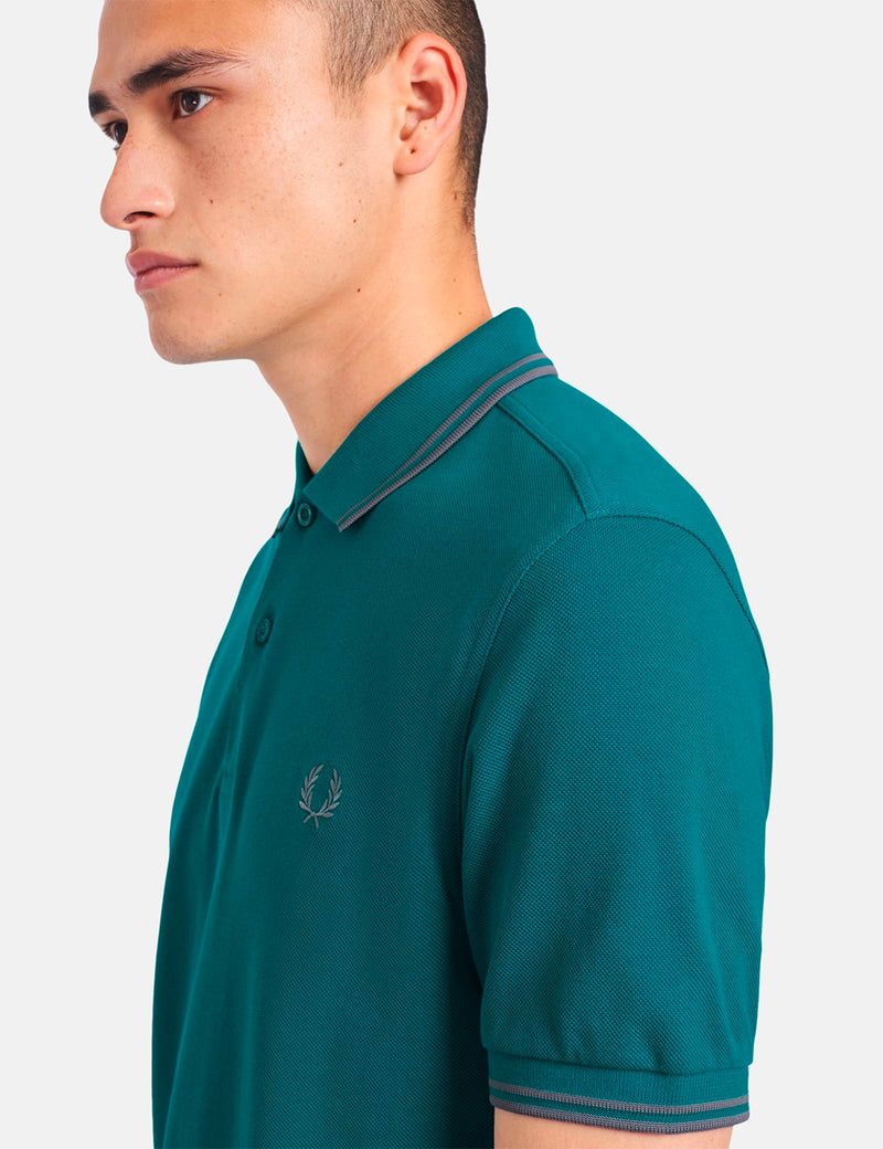 Fred Perry Twin Tipped Polo Shirt - Fanfare/50's Silver
