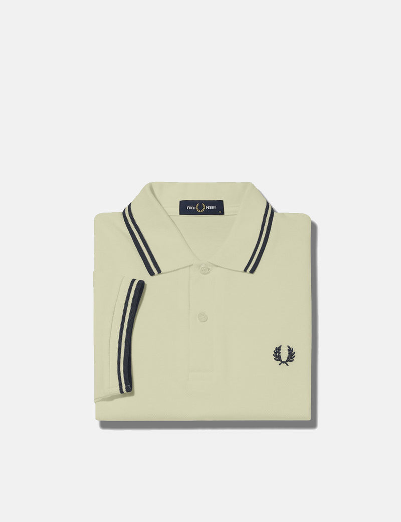 Fred Perry Twin Tipped Polo Shirt - Ecru/Dark Graphite