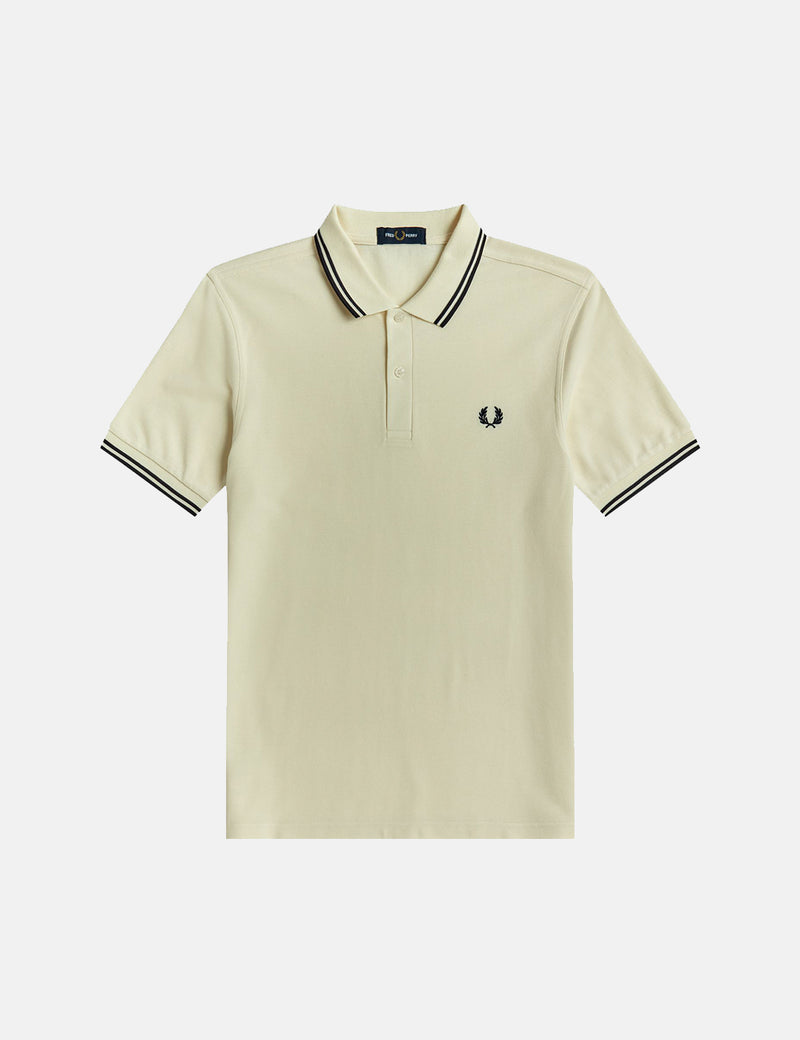 Fred Perry Twin Tipped Polo Shirt - Ecru/Dark Graphite
