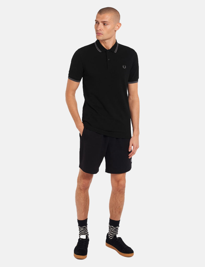 Fred Perry Twin Tipped Shirt - Black/Gunmetal