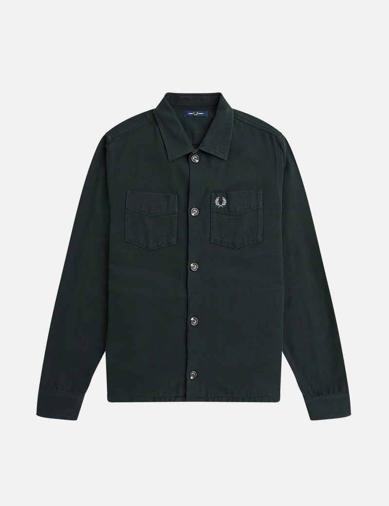 Fred Perry Overshirt (Wool Blend) - Night Green