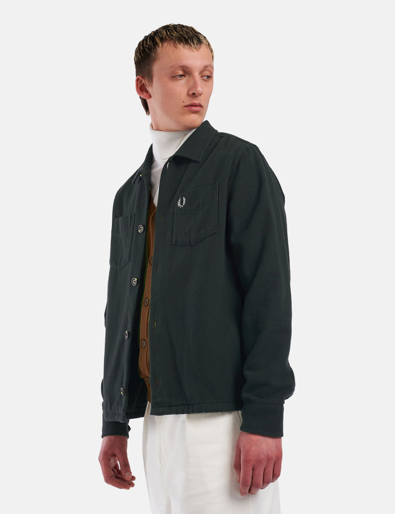 Fred Perry Overshirt (Wool Blend) - Night Green