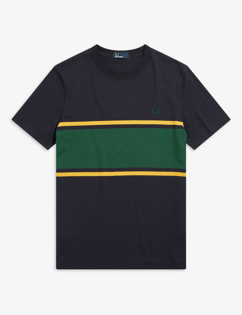 Fred Perry Colour Block T-Shirt - Navy Blue