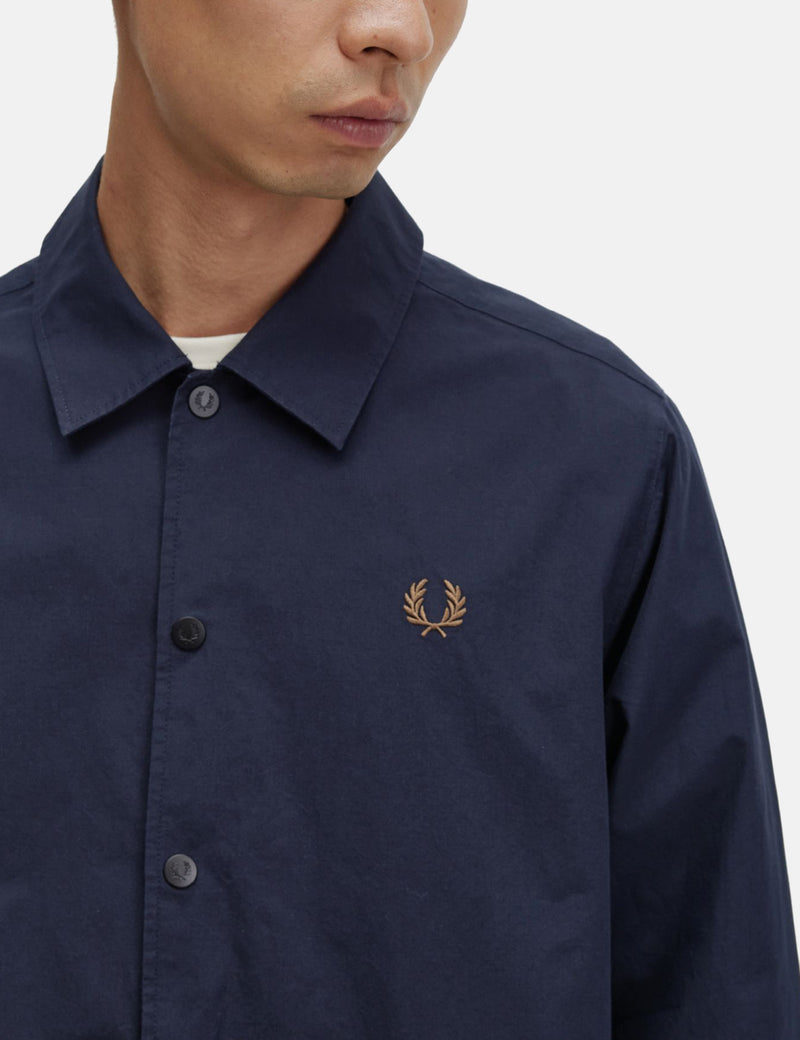 Fred Perry Lightweight Overshirt - Navy Blue