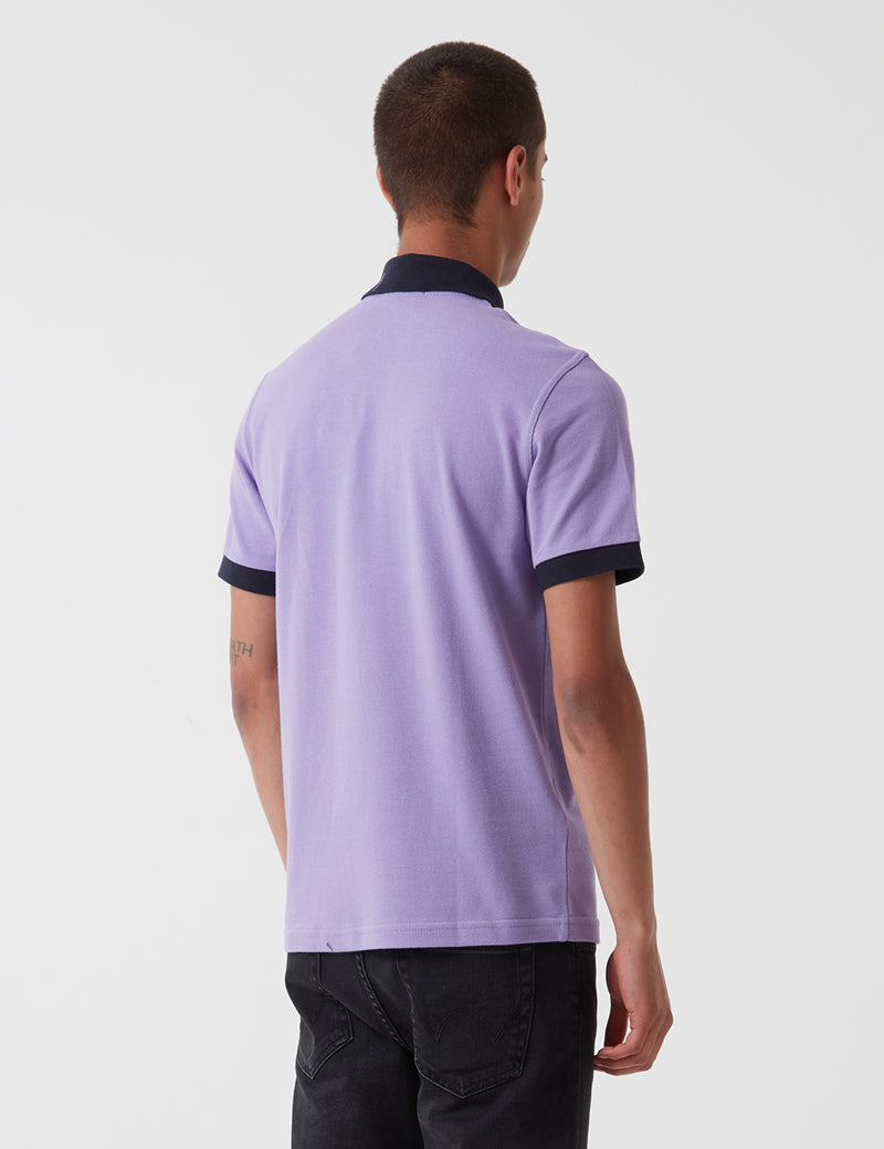 Fred Perry Contrast Rib Pique Shirt - Soft Lilac