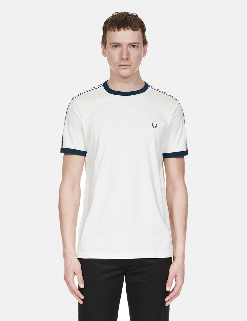 Fred Perry Taped Ringer T-Shirt - Snow White