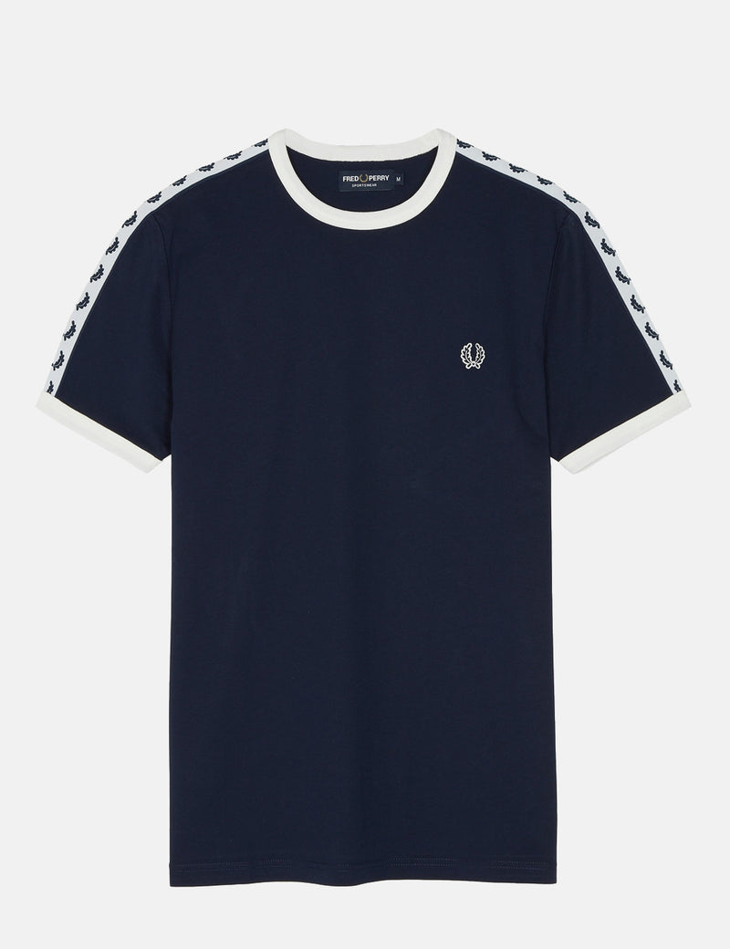 Fred Perry Taped Ringer T-Shirt - Carbon Blue