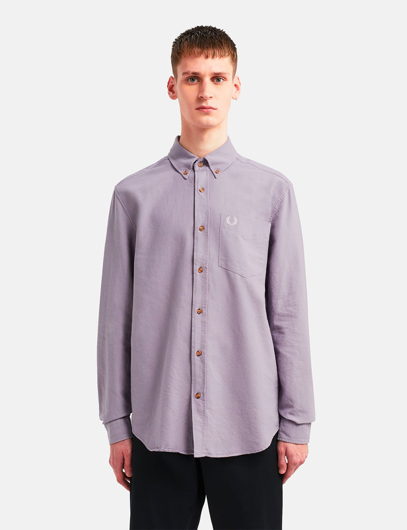 Fred Perry Overdyed Shirt - Dark Lavender