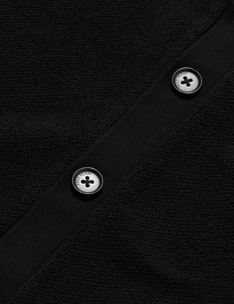 Fred Perry Pique Cardigan - Black