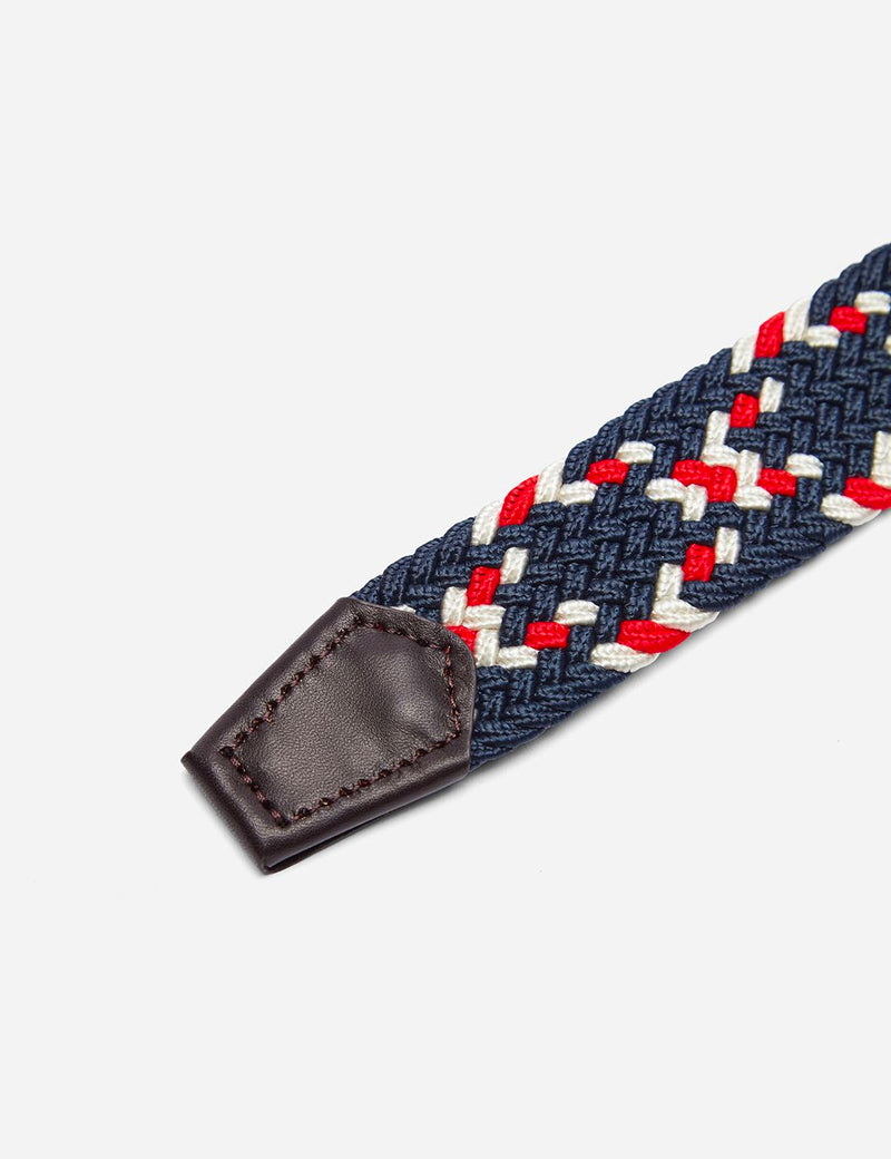 Barbour Ford Plaited Belt - Red/Navy Mix