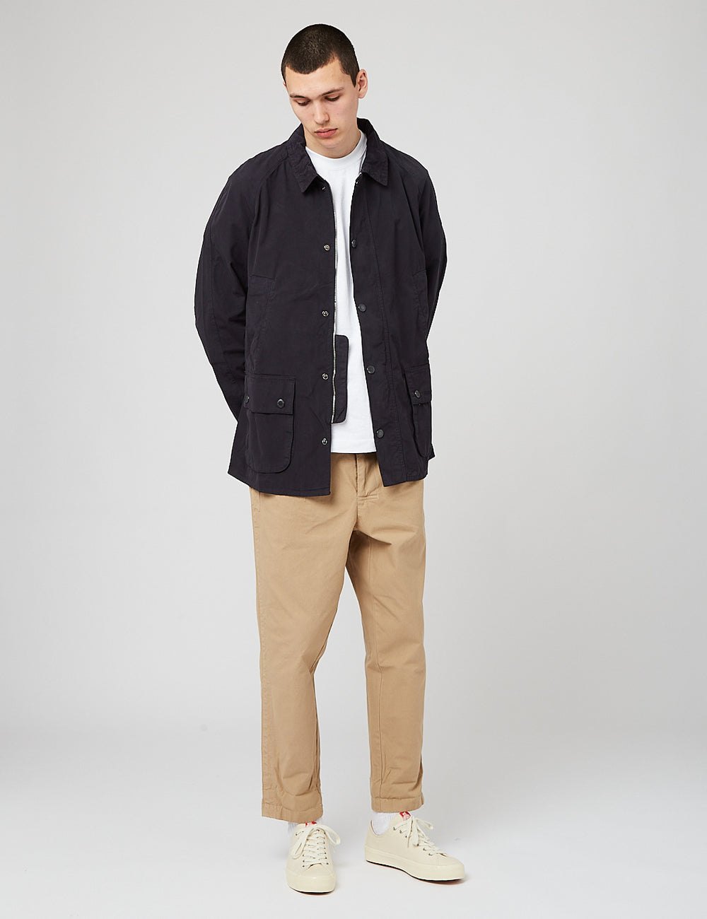 Barbour casual jacket navy shops