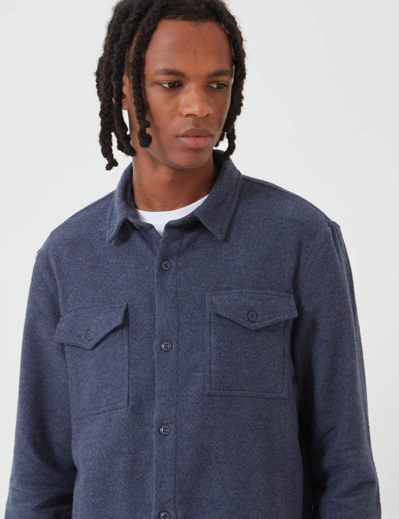 Barbour Brushed Twill Overshirt - Navy Blue