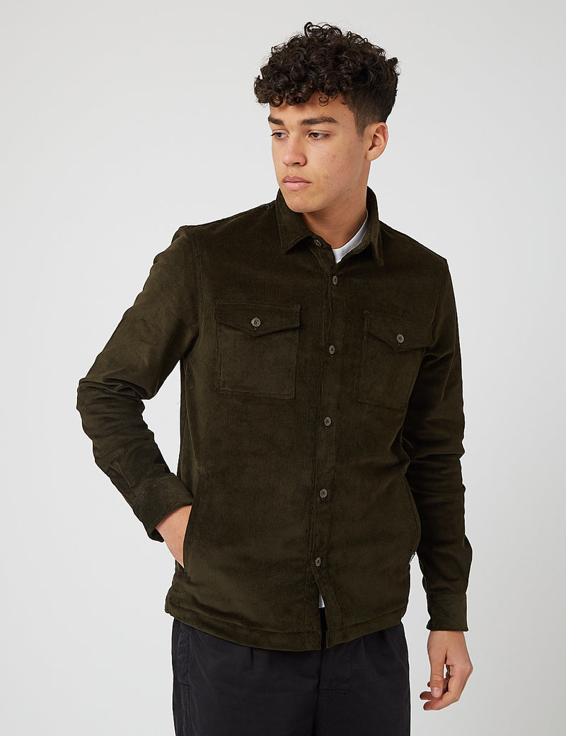 Barbour Shirt Jacket (Cord) - Olive Green