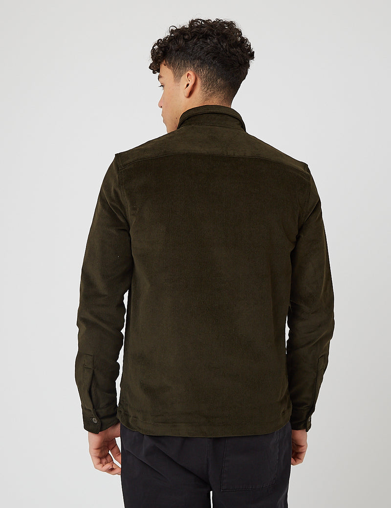 Barbour Shirt Jacket (Cord) - Olive Green