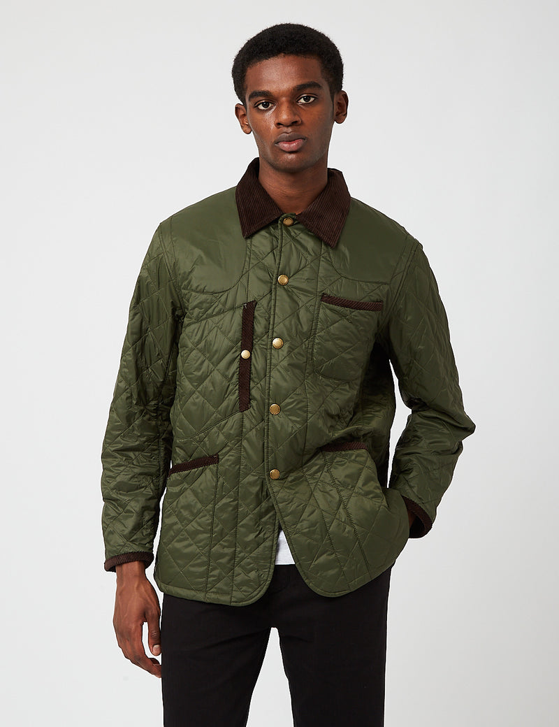 Barbour x Engineered garments Staten Quilted Jacket - Olive Green