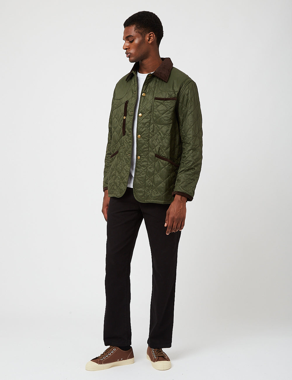 Barbour x Engineered garments Staten Quilted Jacket - Olive Green