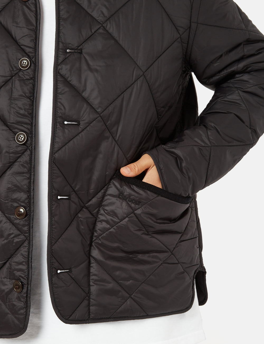 Barbour Liddesdale Cardigan Quilt Jacket - Black I Urban Excess