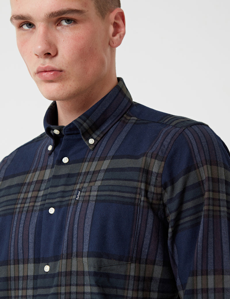 Barbour Blane Checked Shirt - Forest Blue