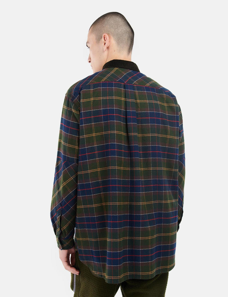 Barbour green check sale shirt