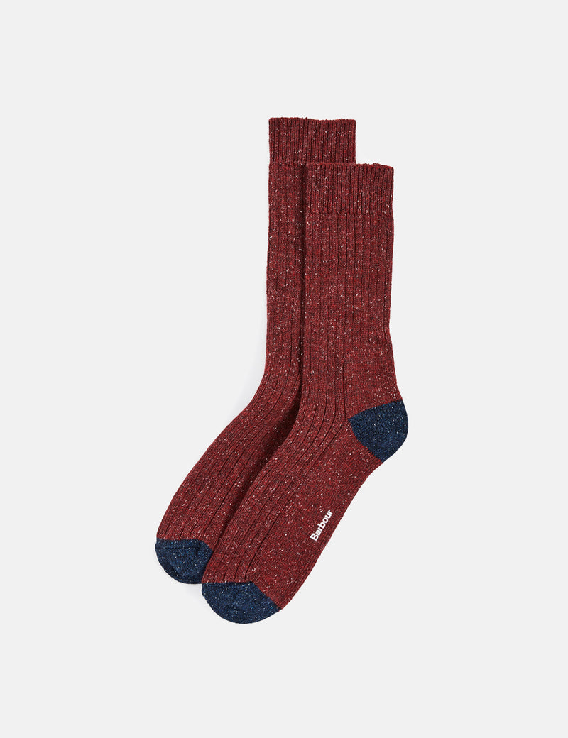Barbour Houghton Sock - Red/Navy Blue