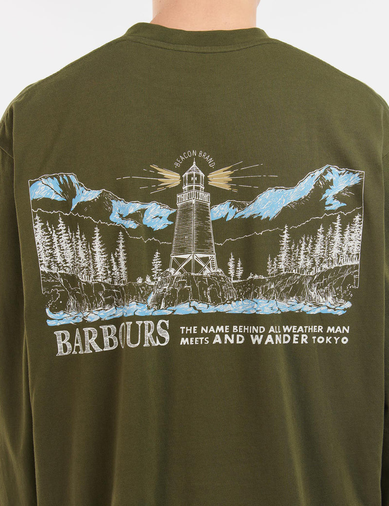 Barbour x And Wander Long Sleeve T-Shirt - Dark Khaki I Urban Excess. –  URBAN EXCESS USA