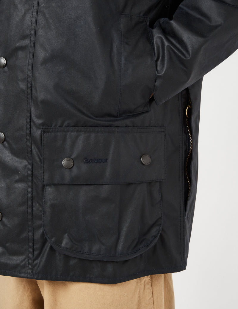 Barbour Beaufort Wax Jacket - Navy Blue