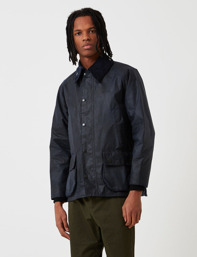 Barbour Waxed Bedale Jacket - Navy Blue | URBAN EXCESS. – URBAN