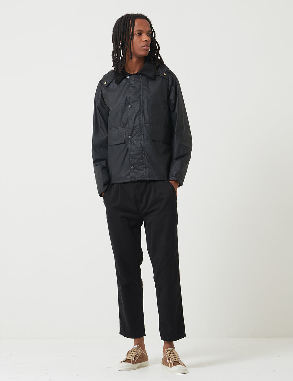 Barbour x Margaret Howell Spey Jacket (Wax) - Black | URBAN EXCESS