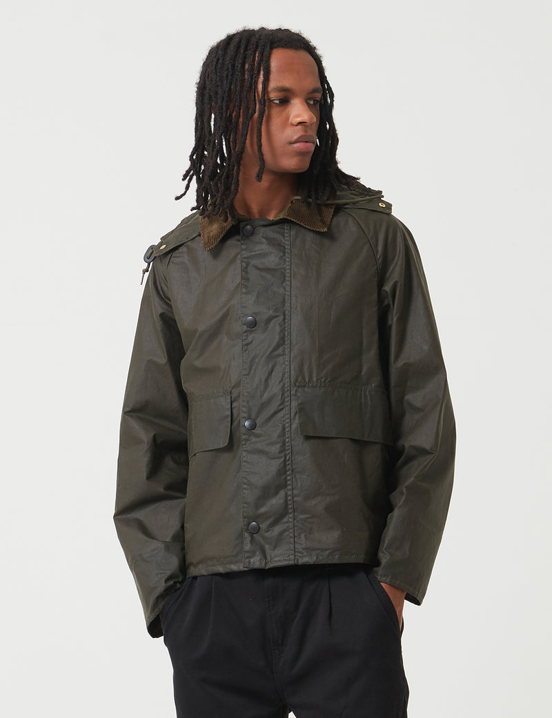 Barbour x Margaret Howell Spey Jacket (Wax) - Olive | URBAN EXCESS