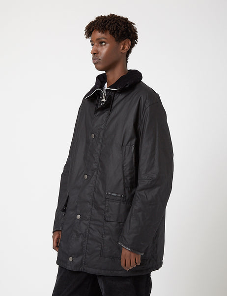 Barbour Gold Standard Supa-Border Waxed Jacket Black | URBAN