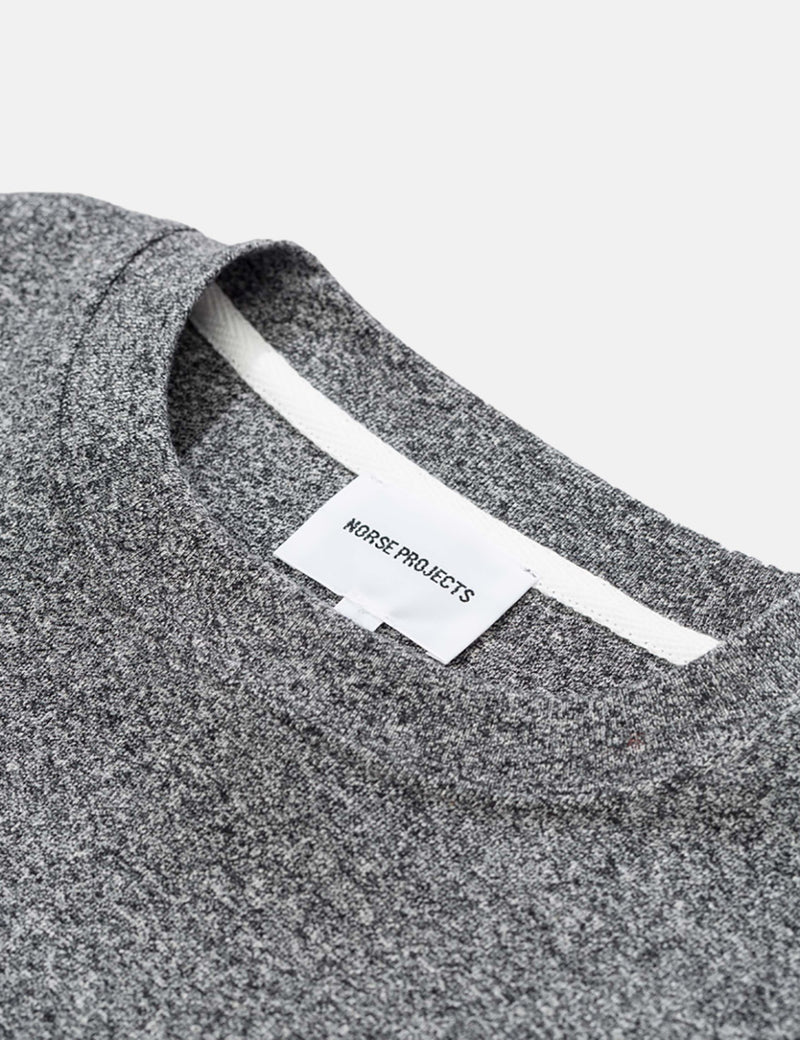 Norse Projects James Melange Rib T-Shirt - Charcoal Grey