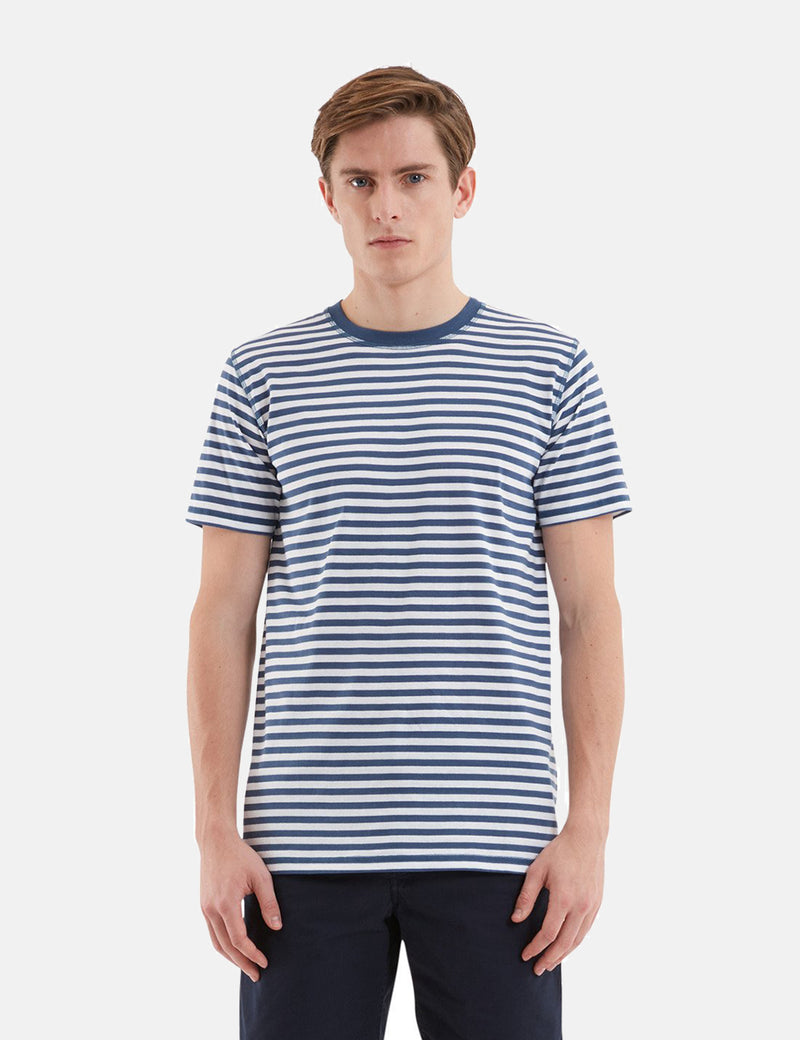 Norse Projects Niels Classic Stripe T-Shirt - Annodized Blue