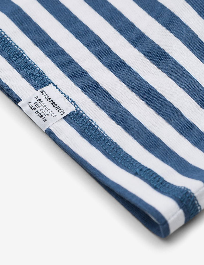 Norse Projects Niels Classic Stripe T-Shirt - Annodized Blue