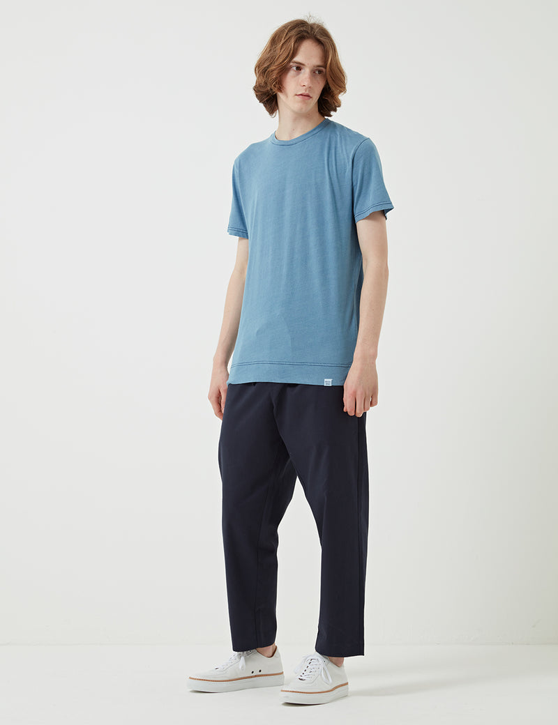 Norse Projects Niels Indigo T-Shirt - Sunwashed Blue