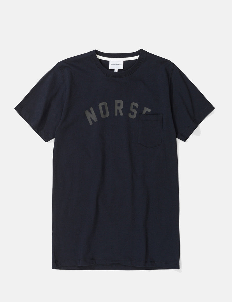 Norse Projects Niels Classic Ivy Logo T-Shirt - Dark Navy Blue
