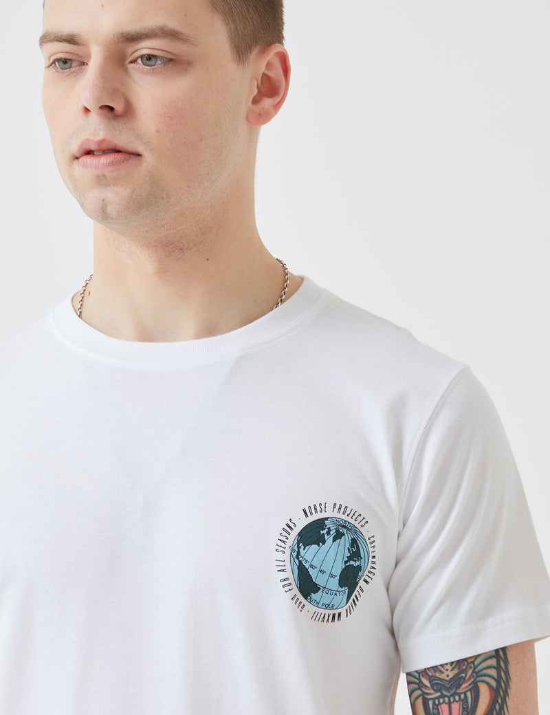 Norse Projects Niels Globe Logo T-Shirt - White