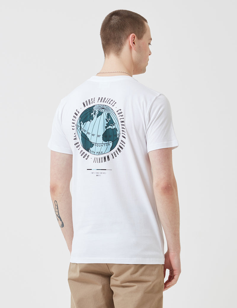 Norse Projects Niels Globe Logo T-Shirt - White