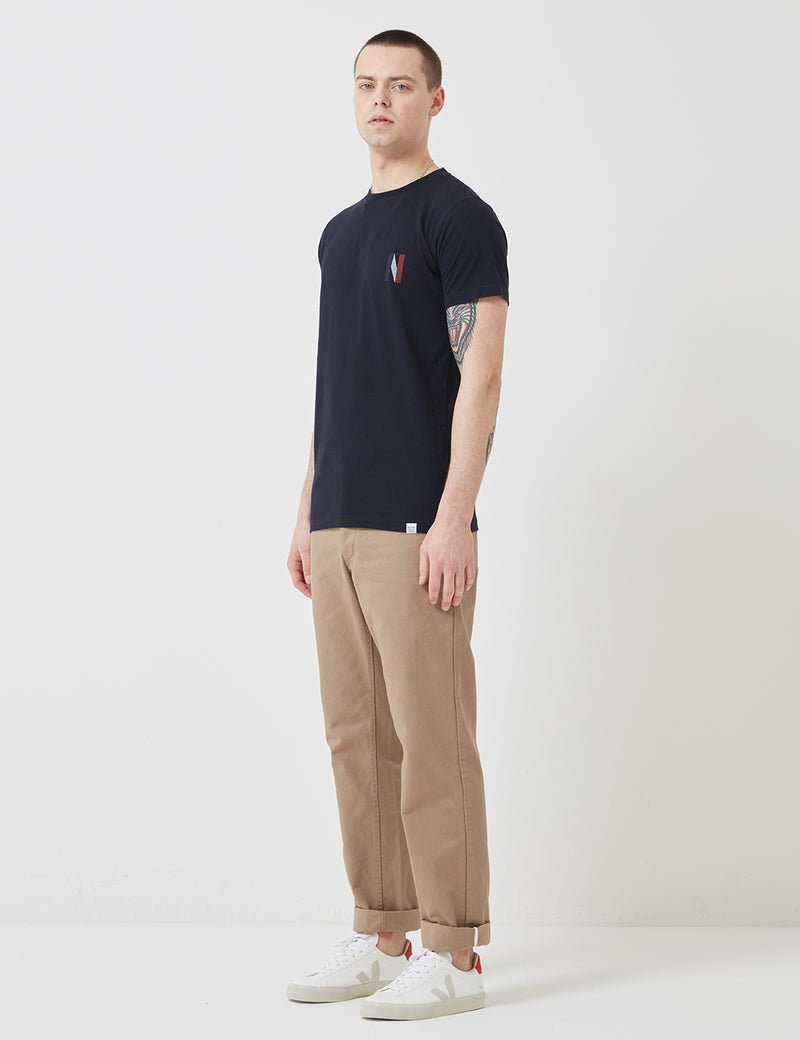 Norse Projects Niels Multi Logo T-Shirt - Dark Navy Blue