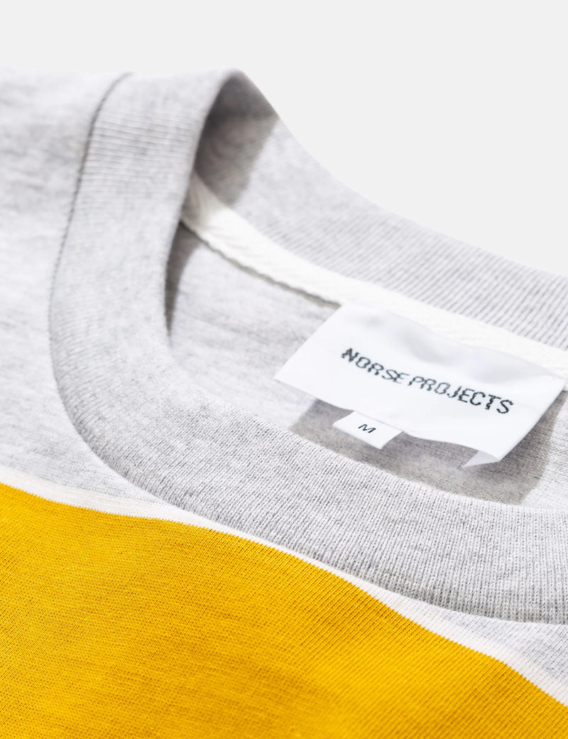 Norse Projects Johannes 3 Stripe T-Shirt - Montpellier Yellow