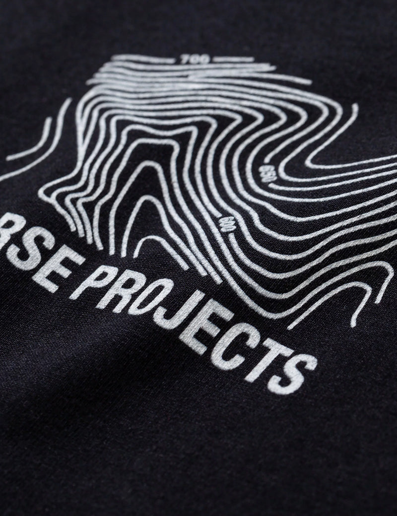 Norse Projects Niels Small Topo Logo T-Shirt - Black