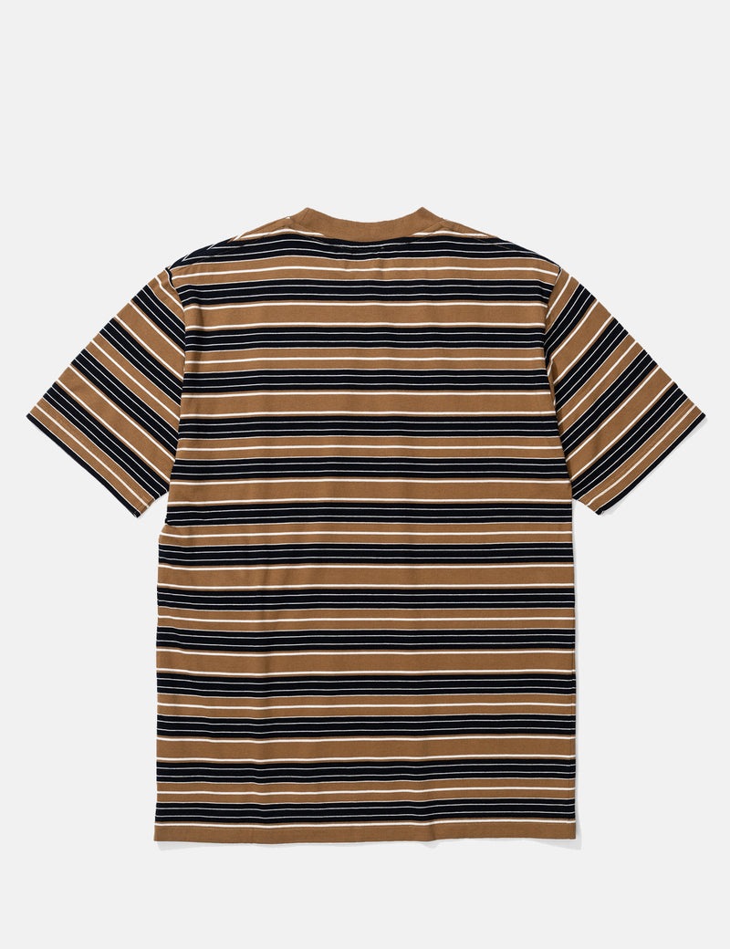 Norse Projects Johannes Multi Stripe T-Shirt - Duffle Brown