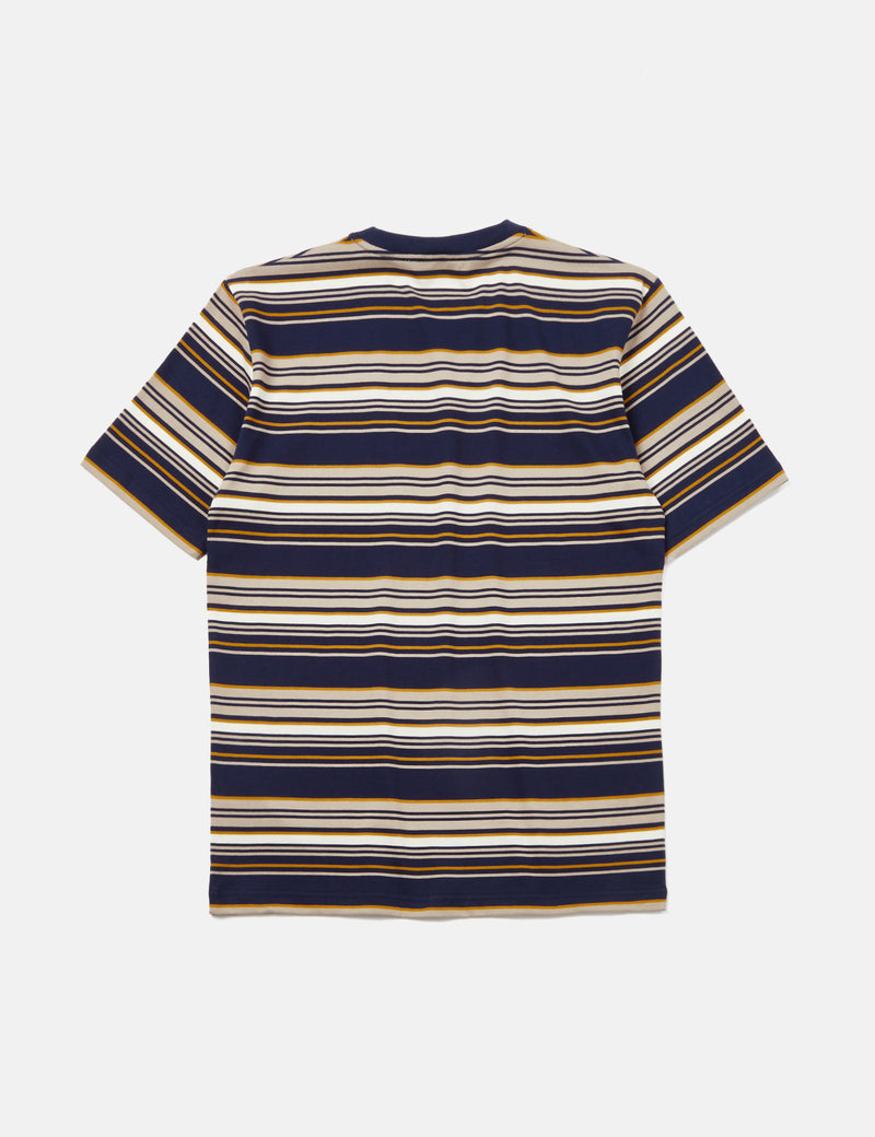 Norse Projects Johannes Weekend Stripe T-Shirt - Dark Navy