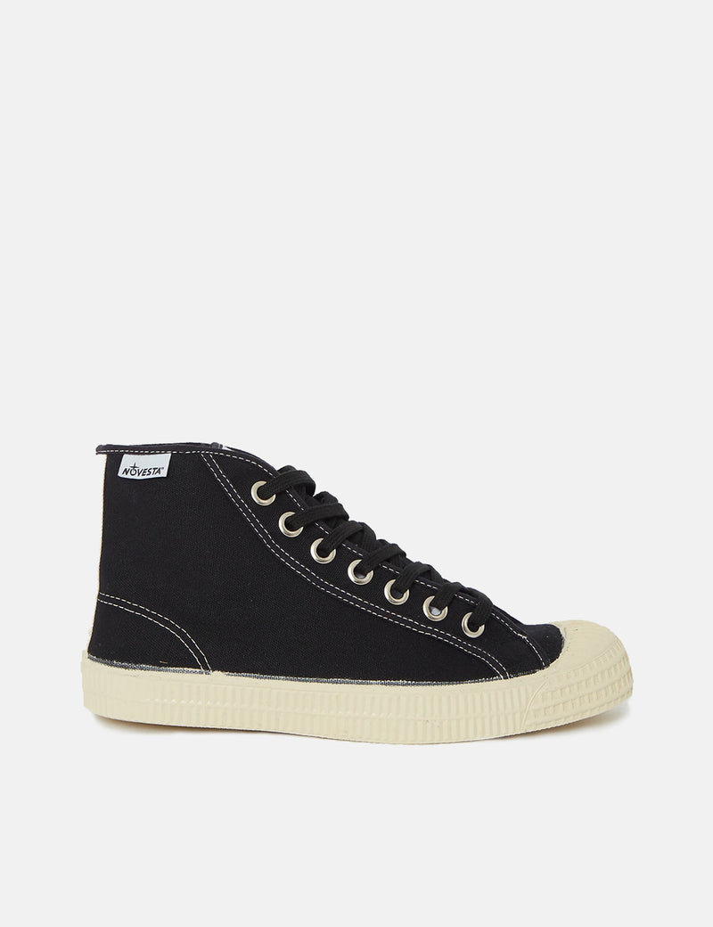 Novesta Star Dribble Contrast Stitch Trainers - Black/Beige/Ecru