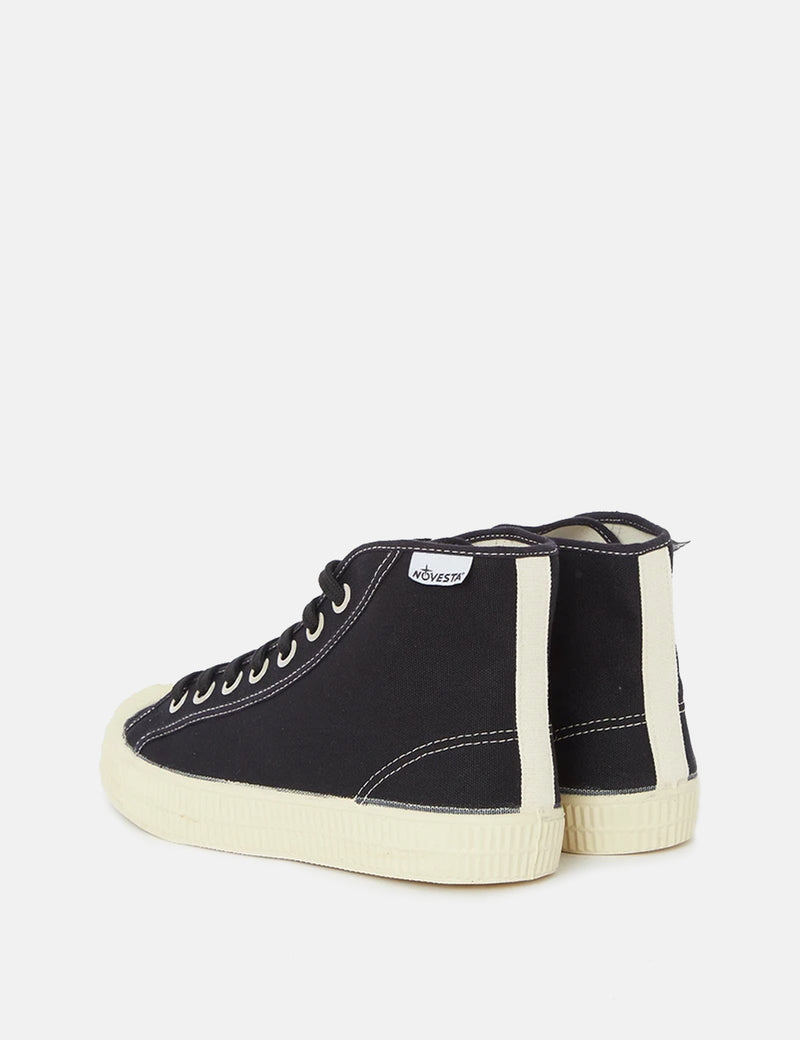 Novesta Star Dribble Contrast Stitch Trainers - Black/Beige/Ecru