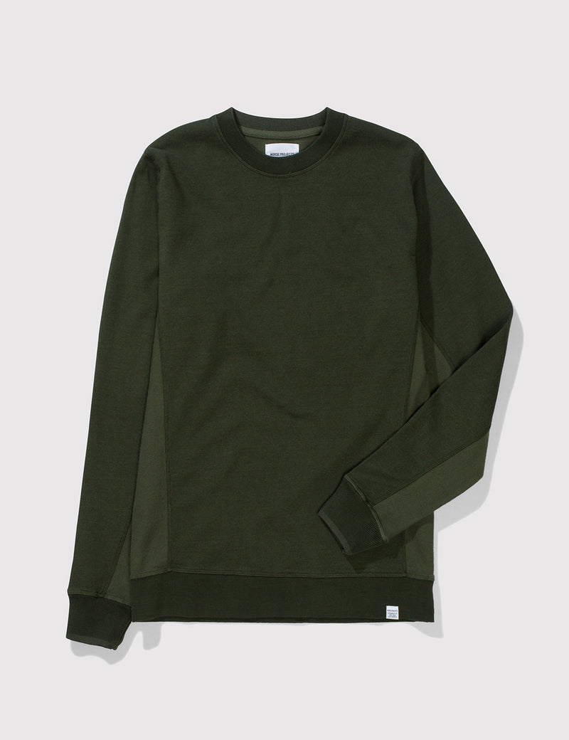 Norse Projects Vagn Mercerised Sweatshirt - Forest Green