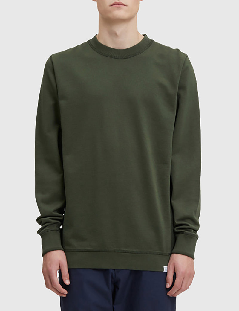 Norse Projects Vagn Mercerised Sweatshirt - Forest Green