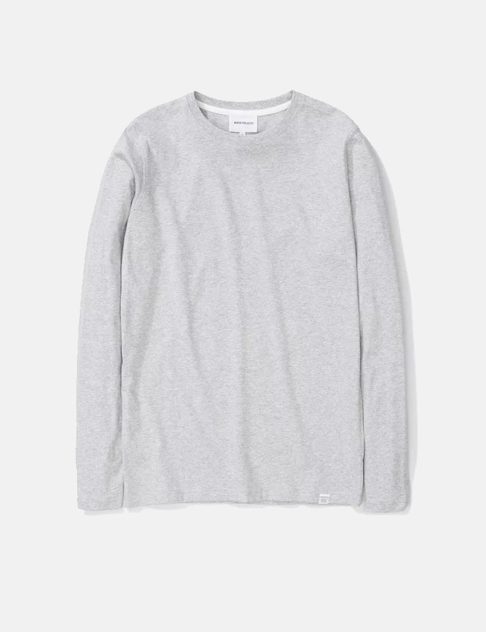 Norse Projects Niels Standard Long Sleeve T-Shirt - Light Grey Melange