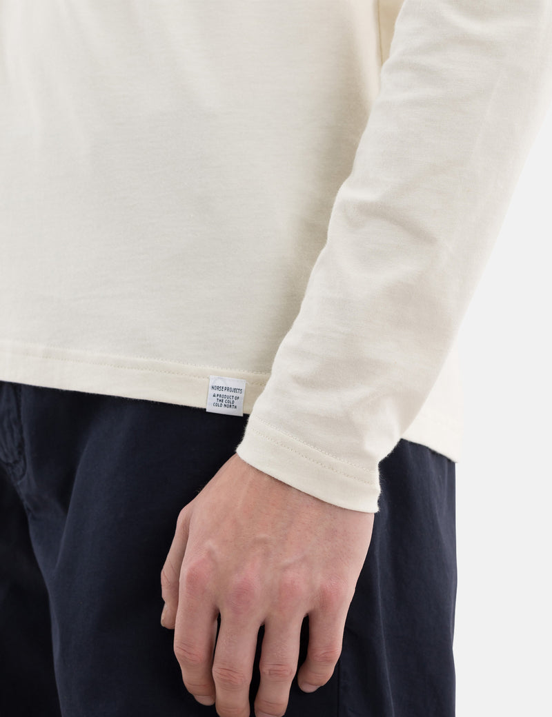 Norse Projects Niels Standard Long Sleeve T-Shirt - Kit White