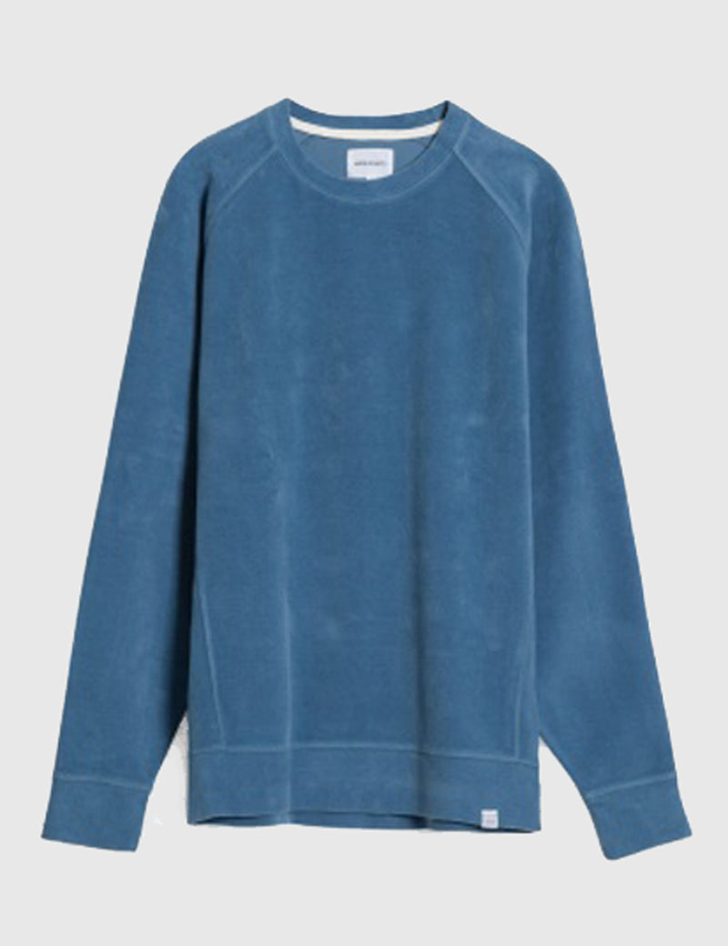 Norse Projects Ketel Brushed Sweat - Marginal Blue