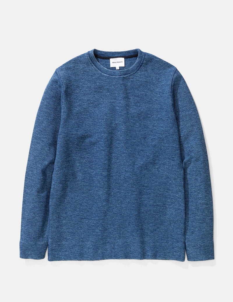 Norse Projects Halfdan Indigo Sweat - Light Indigo Blue